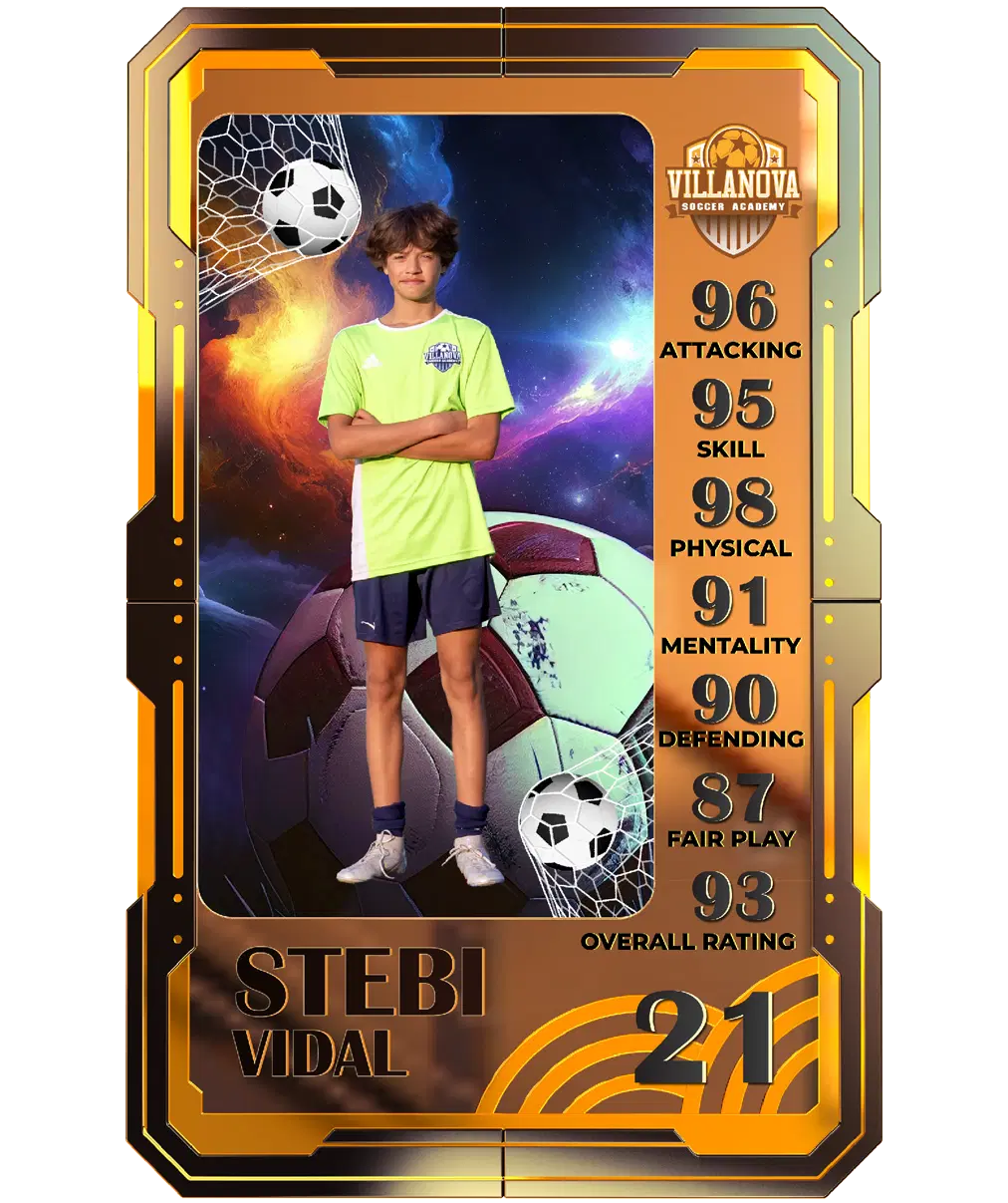 Player card of Stebi Vidal from Villanova Soccer Academy